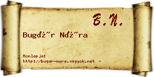 Bugár Nóra névjegykártya