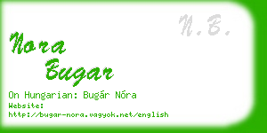 nora bugar business card